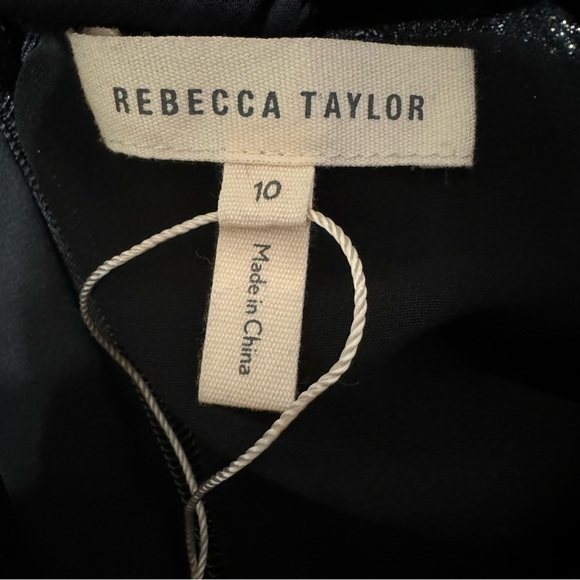 Rebecca Taylor Organza Velvet Sleeveless Peplum Top - Size 10 - Picture 10 of 12